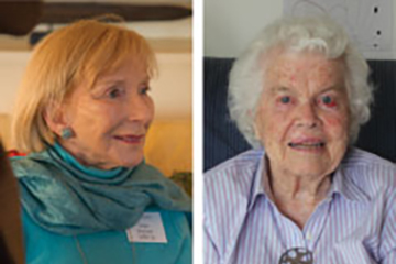 Gay Hartnett Leffel ’55 and Mims Brooks Butterworth ’36. Link to their story